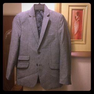 A JAMES MORGAN BOY’S GRAY PIN STRIP SPORTS JACKET